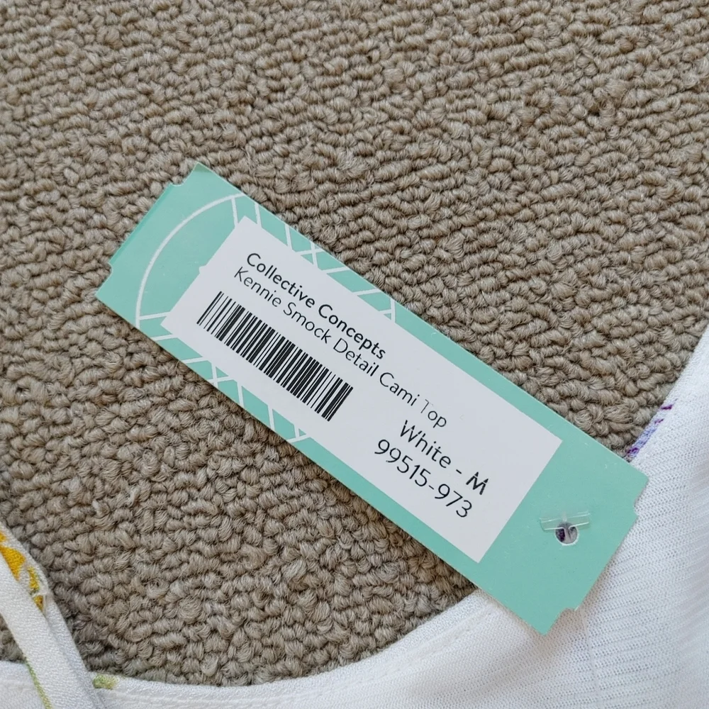 NWT Collective Concepts Kennie Smock detail cami top - Picture 5 of 6